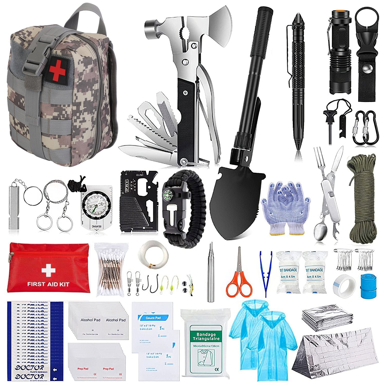 125Pcs Professional Emergency Survival Gear Tactical First Aid Kit