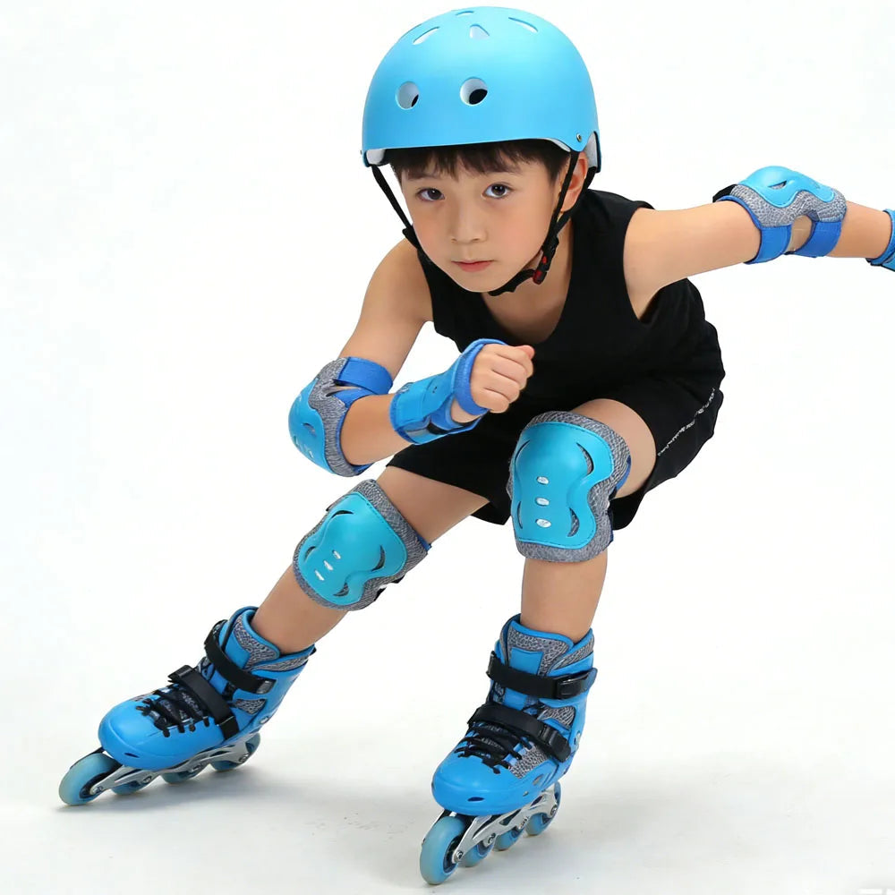 7Pcs/Set Kids Age with Adjustable Wrist Guard, Knee & Elbow Pads