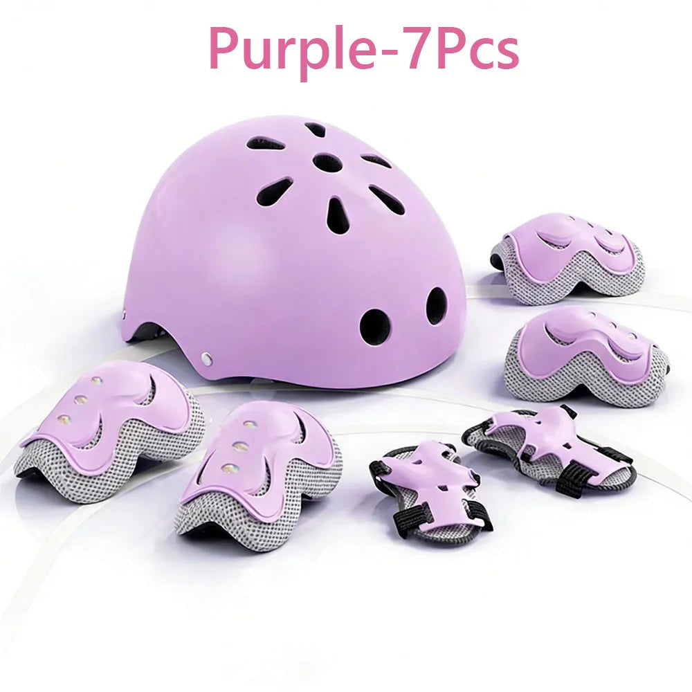 7Pcs/Set Kids Age with Adjustable Wrist Guard, Knee & Elbow Pads