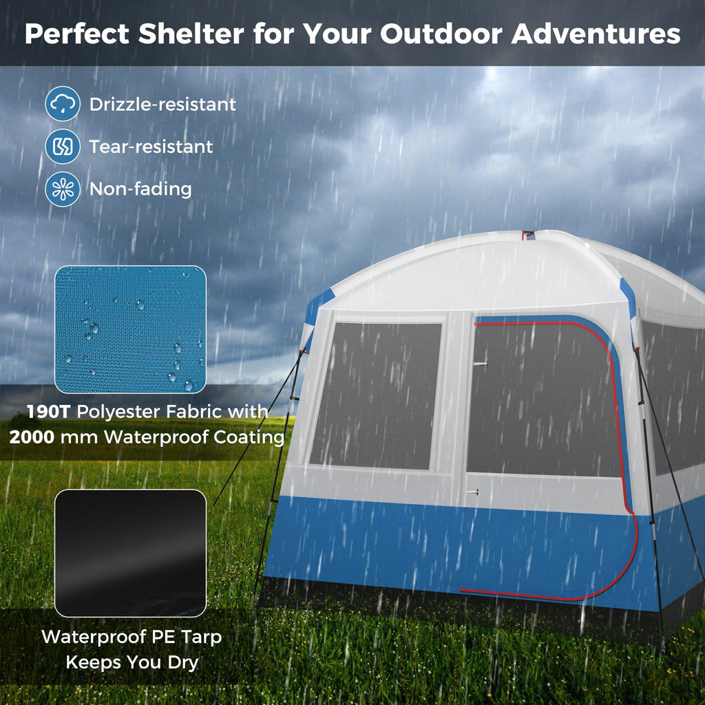 5 Person Camping Tent with Mesh Windows and Carrying Bag