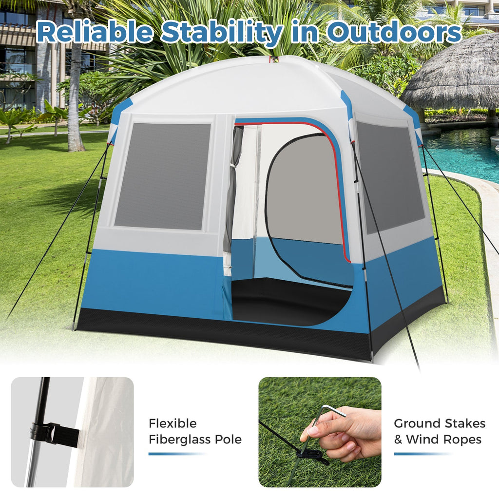 5 Person Camping Tent with Mesh Windows and Carrying Bag