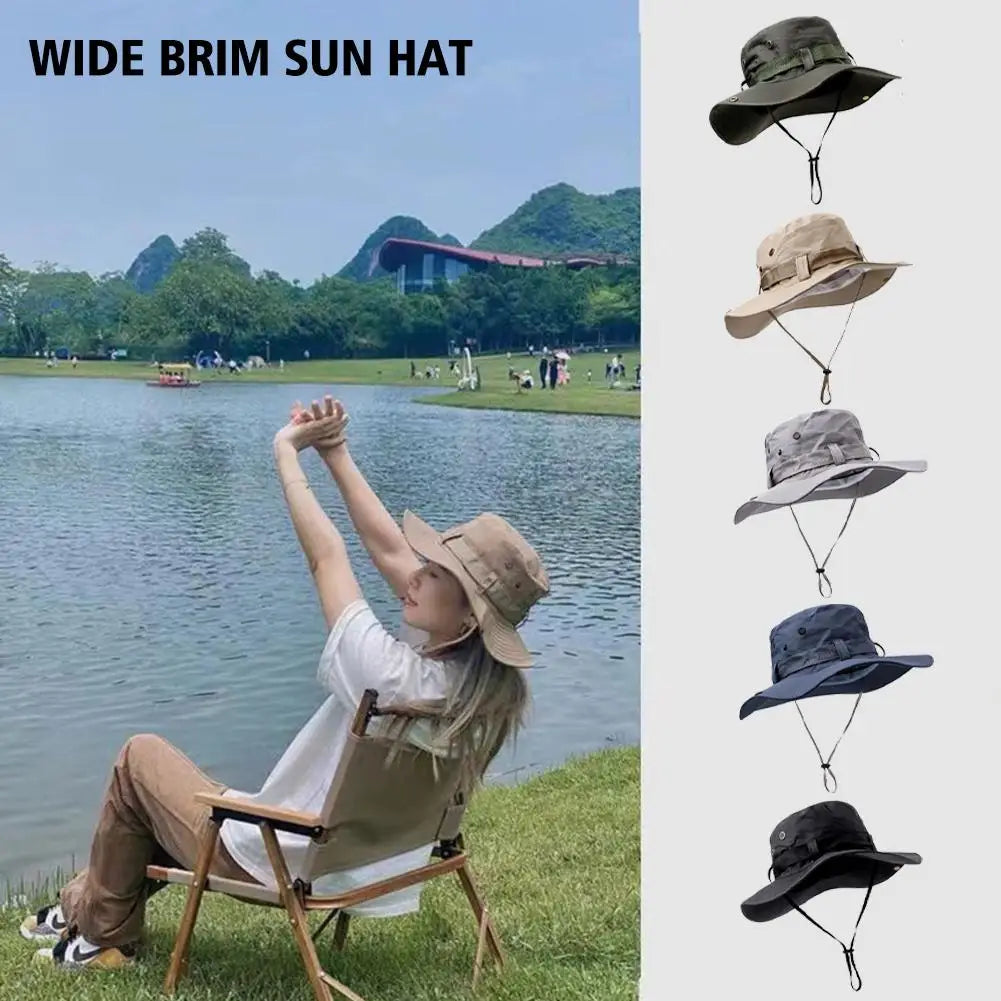 Outdoor Sun Protection Bucket Hat | UV Face Cover Cap for Hiking and Camping
