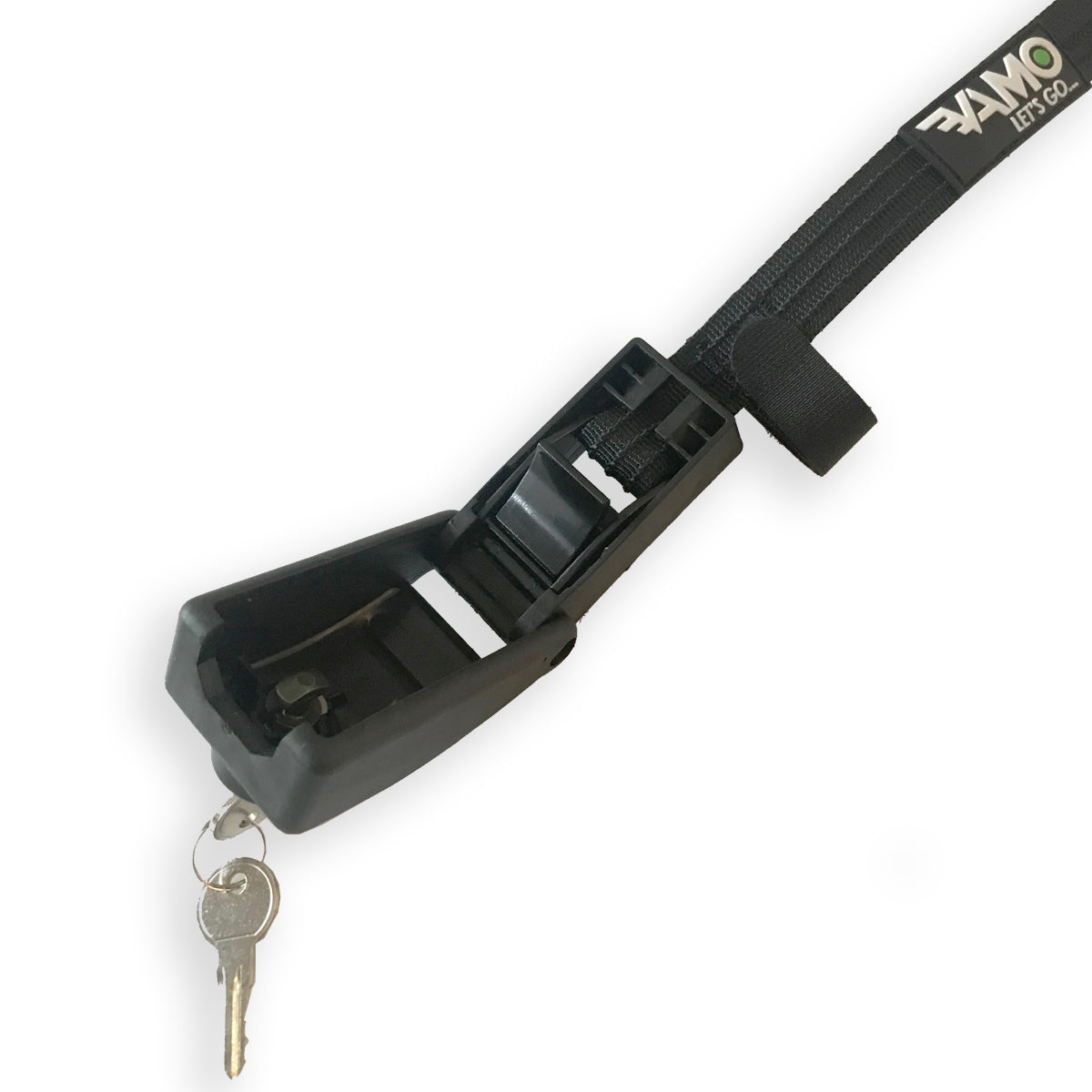 KEYED Locking Tie Down Straps w/ Interwoven Braided Steel Cables