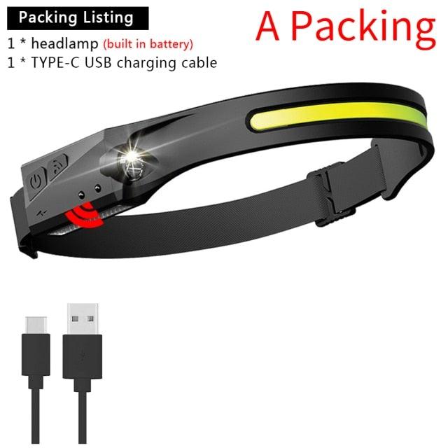 Adjustable Rechargeable LED Induction USB Headlamp