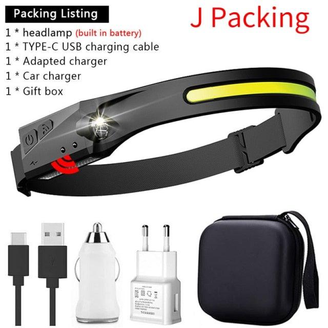 Adjustable Rechargeable LED Induction USB Headlamp