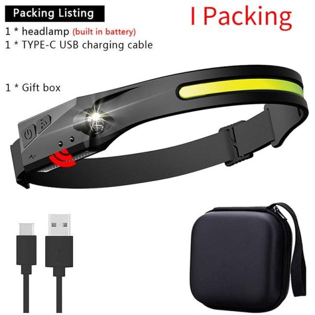 Adjustable Rechargeable LED Induction USB Headlamp