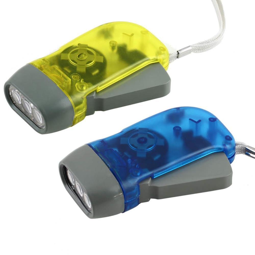 Super Bright LED Wind Up Hand Press Waterproof Flashlight