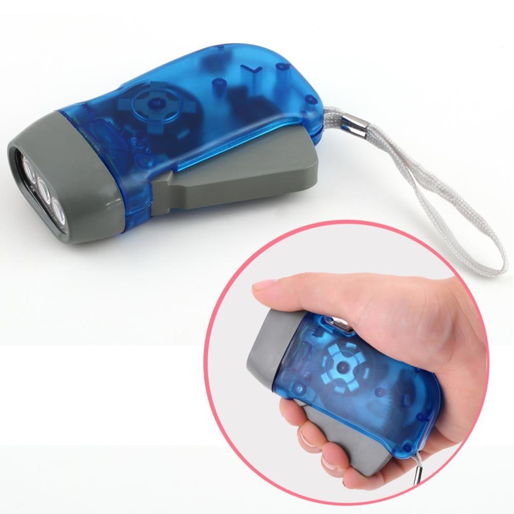 Super Bright LED Wind Up Hand Press Waterproof Flashlight