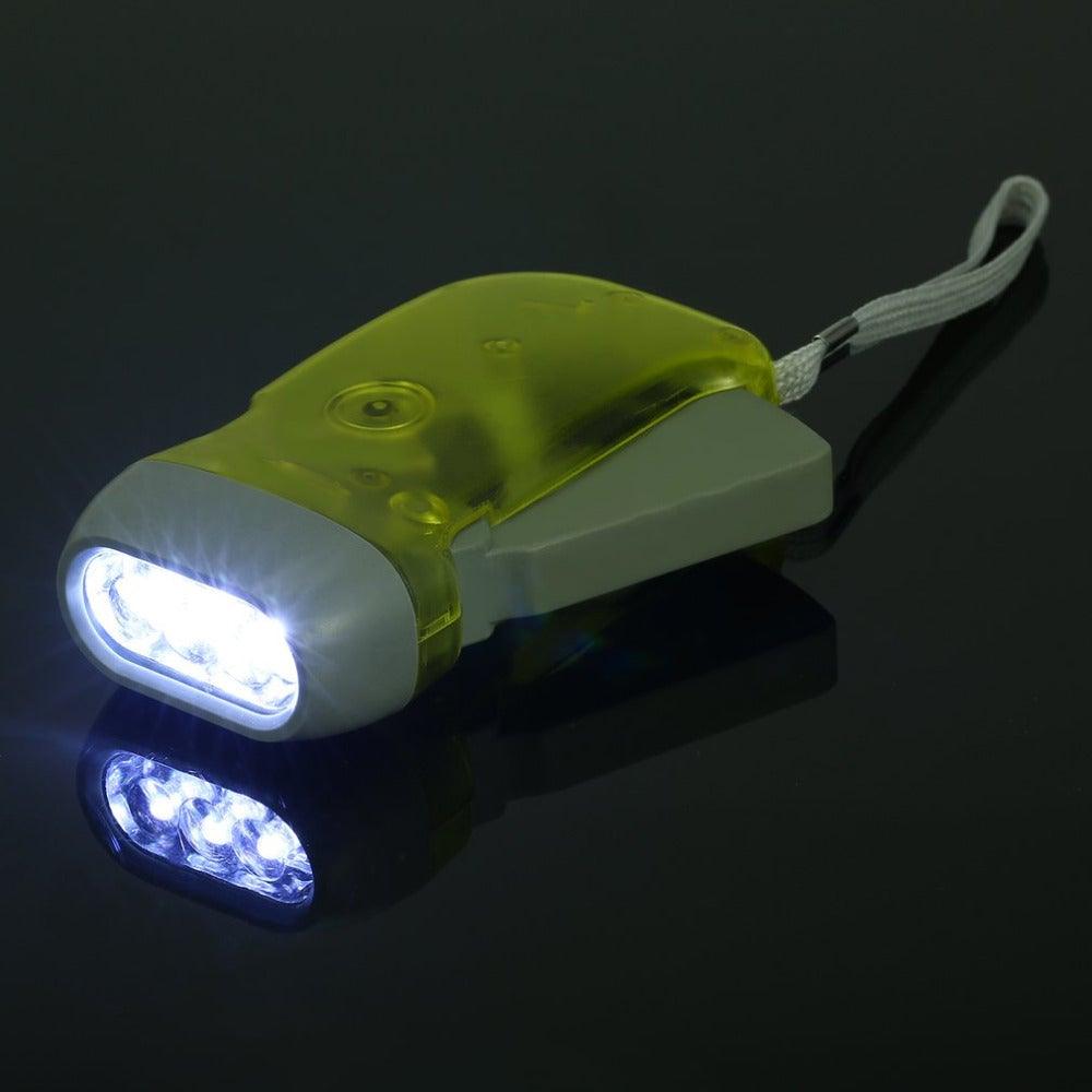 Super Bright LED Wind Up Hand Press Waterproof Flashlight