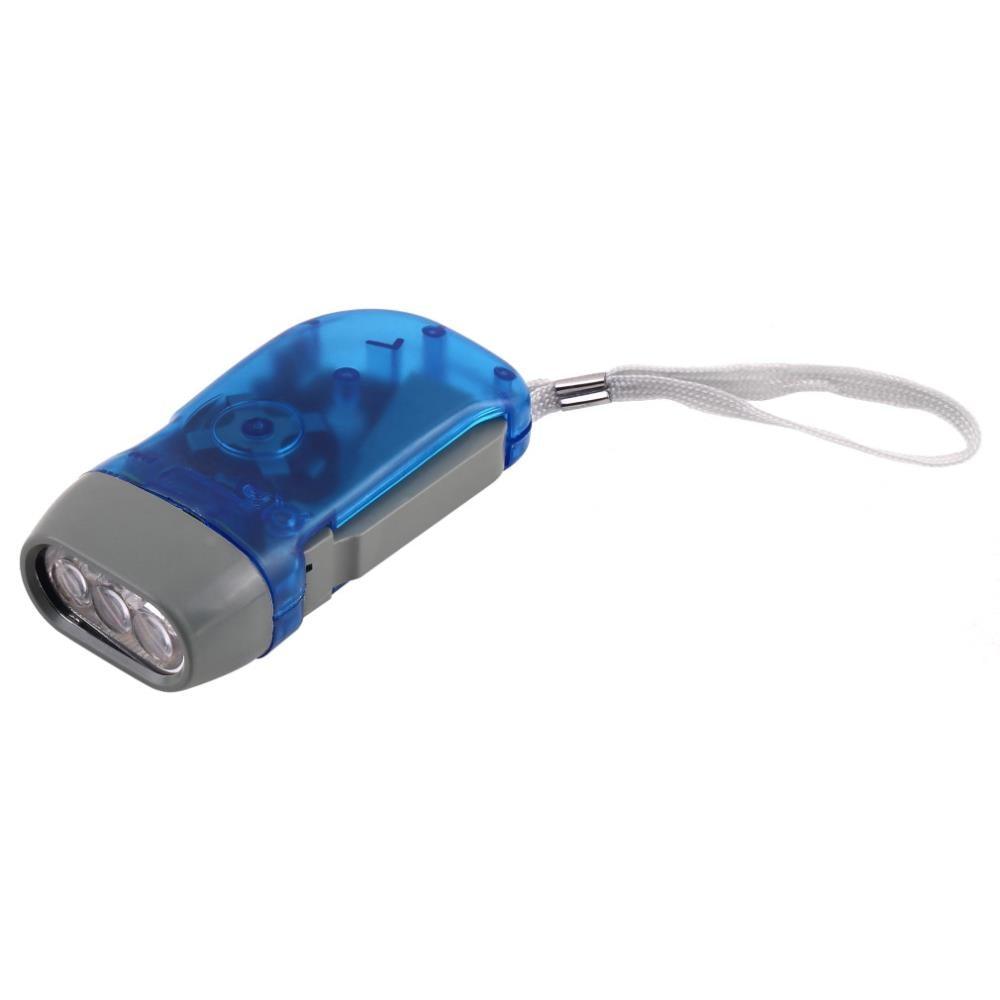 Super Bright LED Wind Up Hand Press Waterproof Flashlight