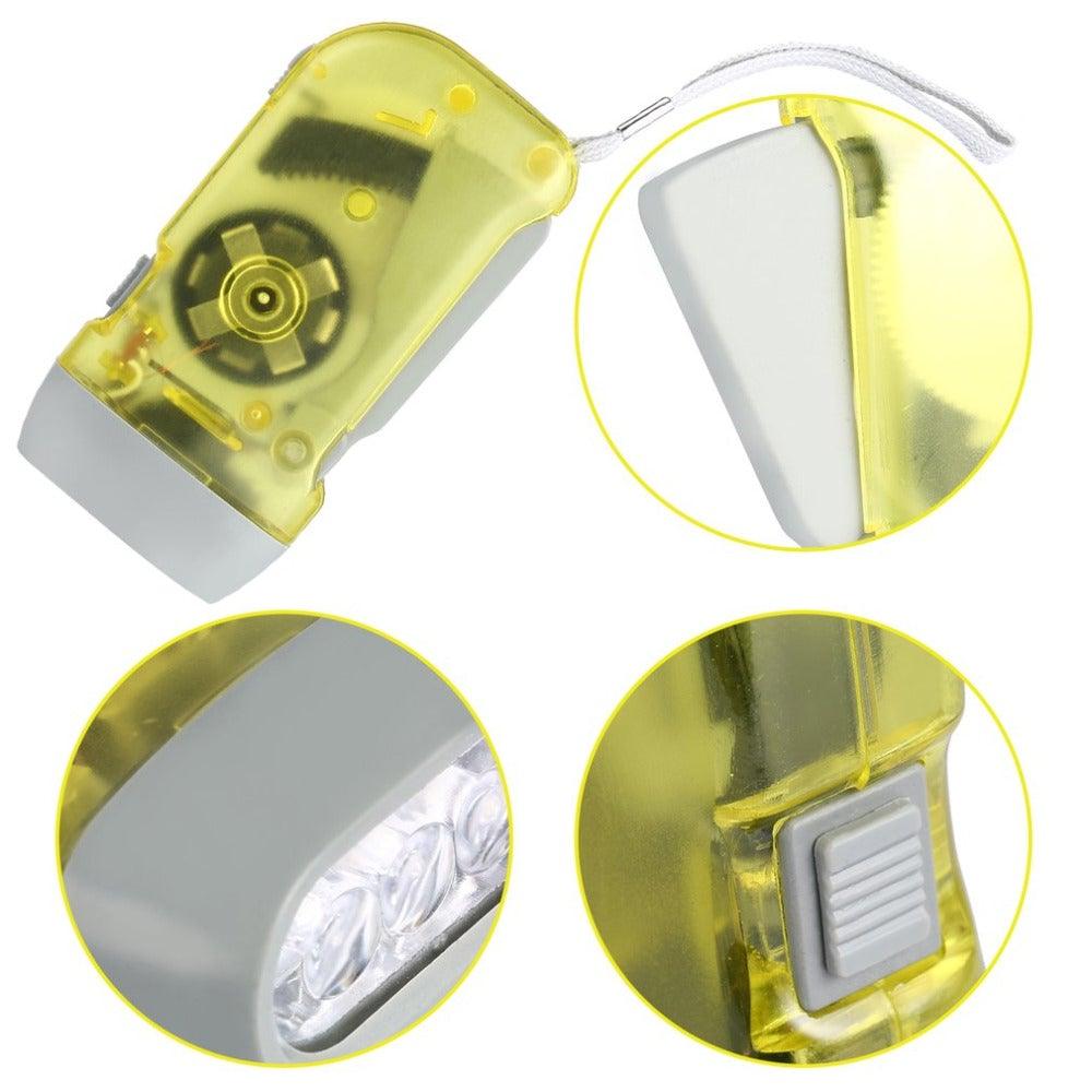 Super Bright LED Wind Up Hand Press Waterproof Flashlight