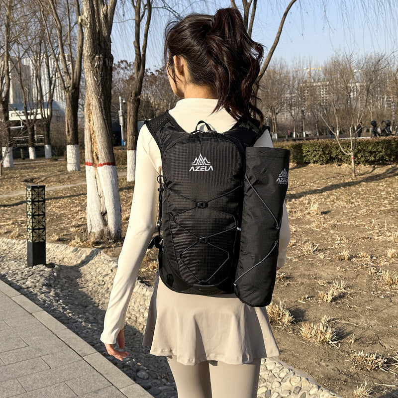 Outdoor Hiking Backpack with Trekking Pole Bag – Nylon, Air-Cushion Straps