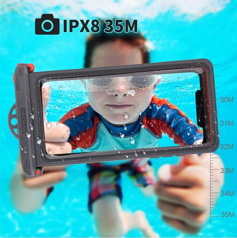 Gray Drop Resistant Waterproof Bag For Mobile Phones