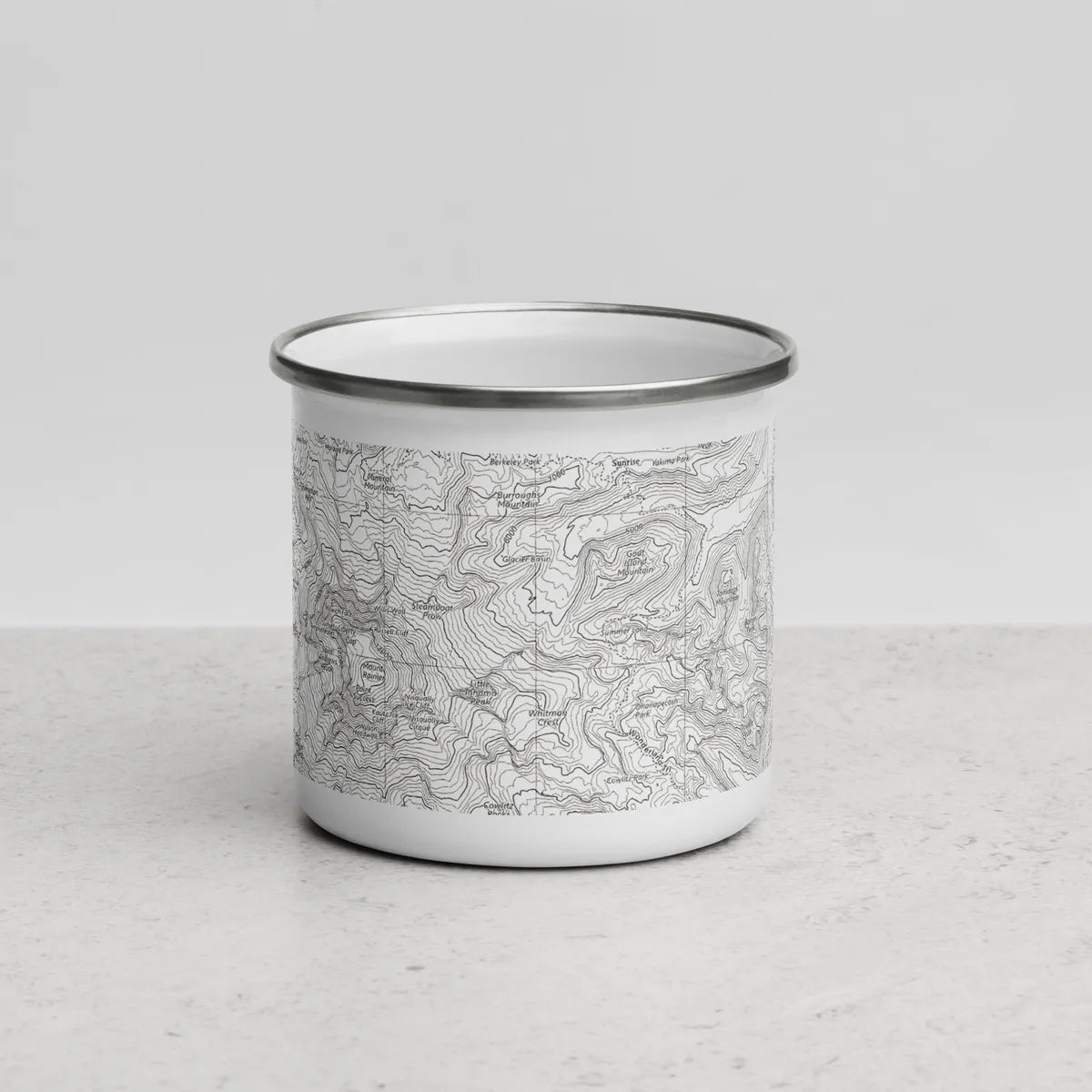 Mount Rainier National Park Topographic Durable Camp Mug USGS Map
