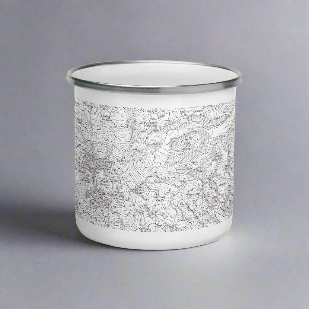 Mount Rainier National Park Topographic Durable Camp Mug USGS Map