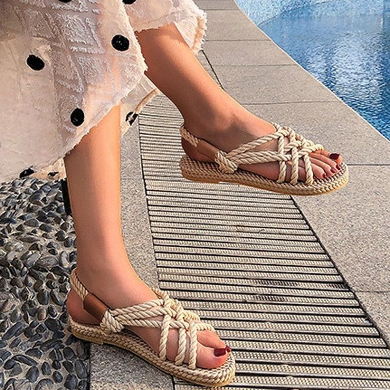 Women's Braided Rope Comfortable Summer Sandal