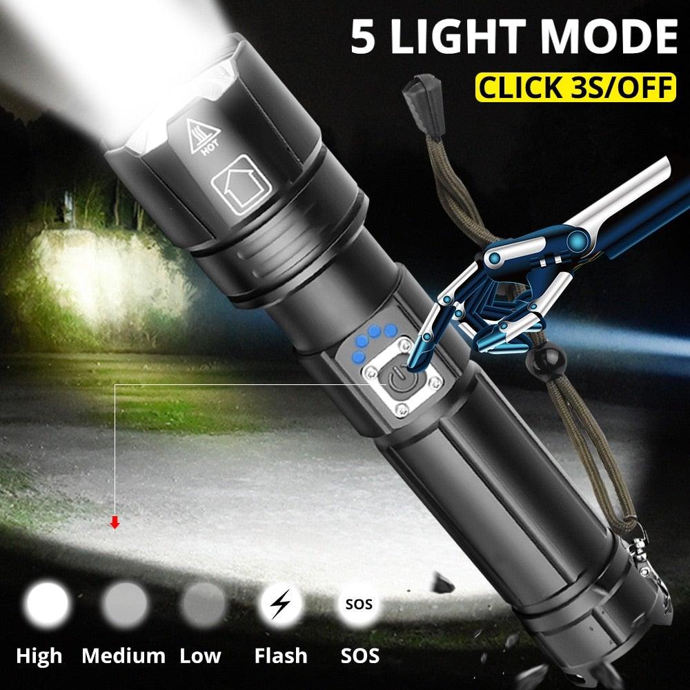 Rechargeable LED/USB Ultra Bright Adjustable Flashlight