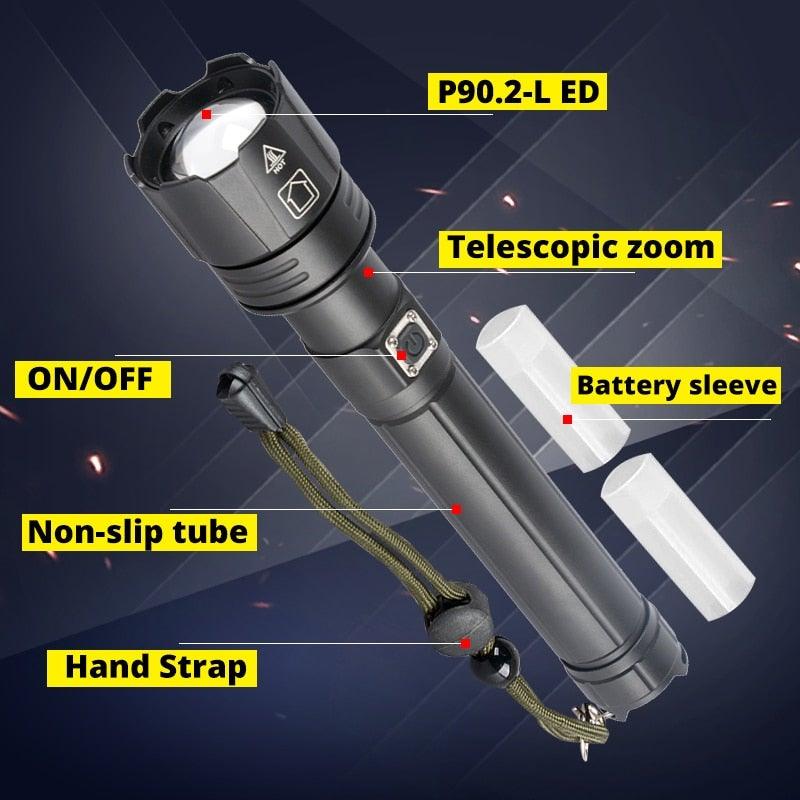 Rechargeable LED/USB Ultra Bright Adjustable Flashlight