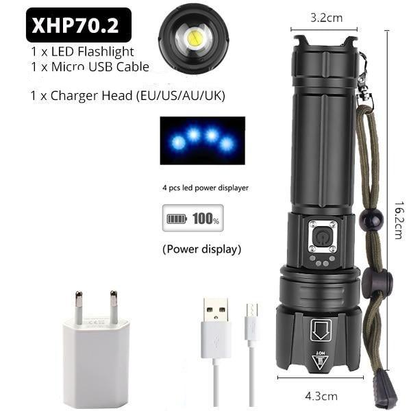 Rechargeable LED/USB Ultra Bright Adjustable Flashlight