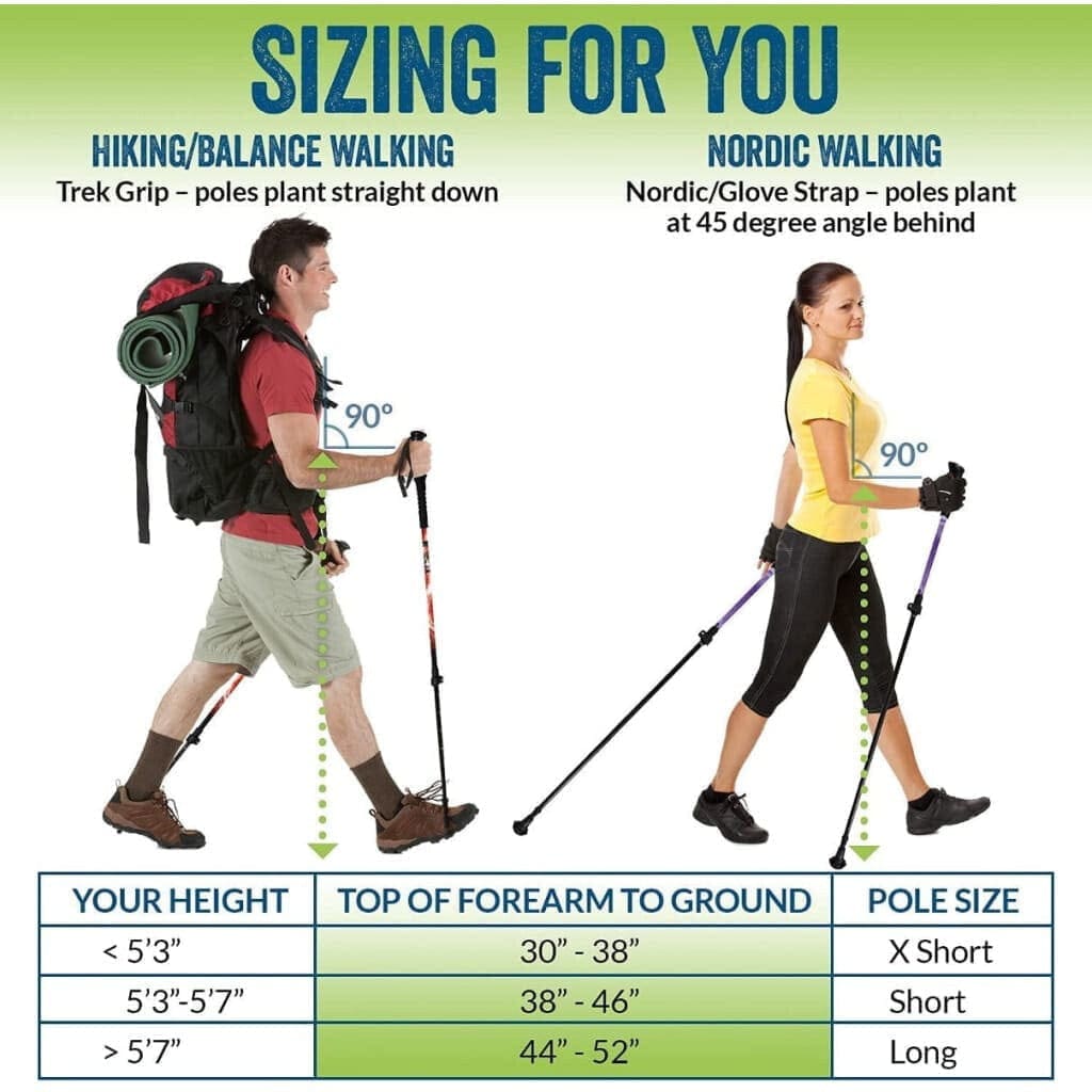 Travel Folding Walking & Hiking Poles - 13.5 in